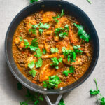 Baby chicken and lentil stew