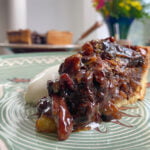 Pecan date pie with vanilla creme fraiche