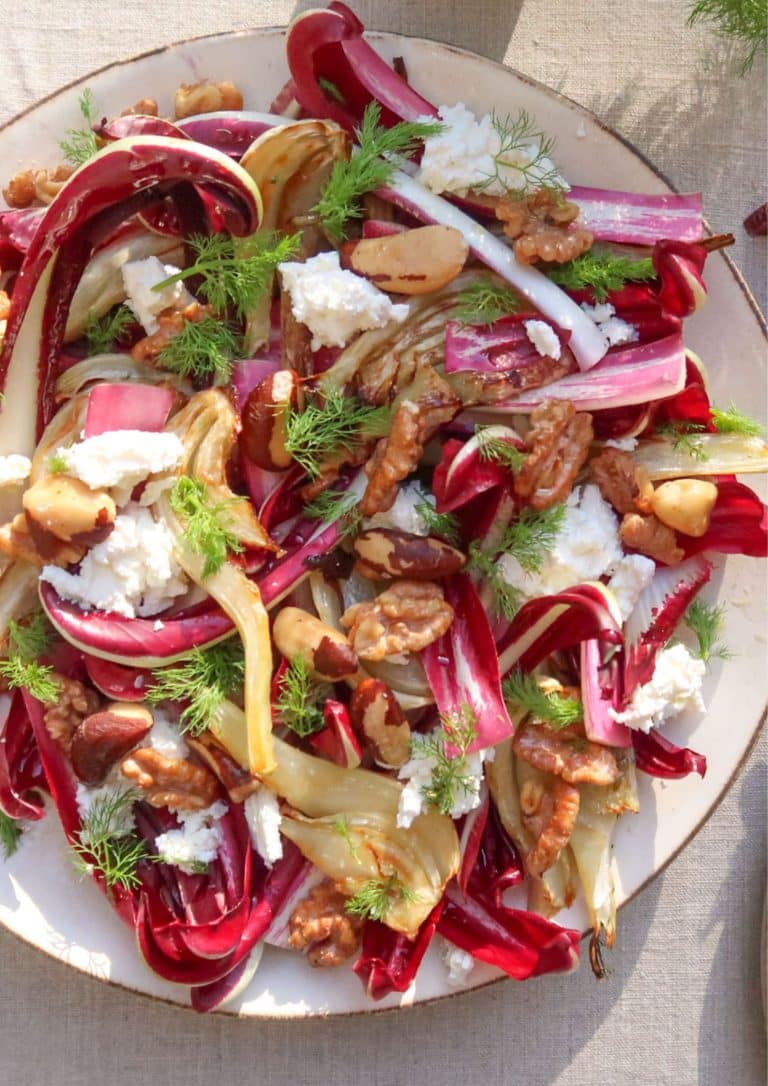 Chicory & Tardivo salad with ricotta and toasted nuts